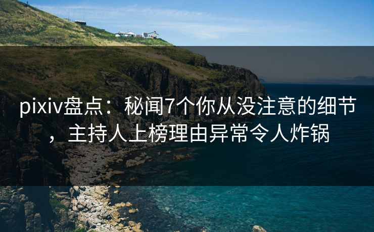 pixiv盘点：秘闻7个你从没注意的细节，主持人上榜理由异常令人炸锅  第1张
