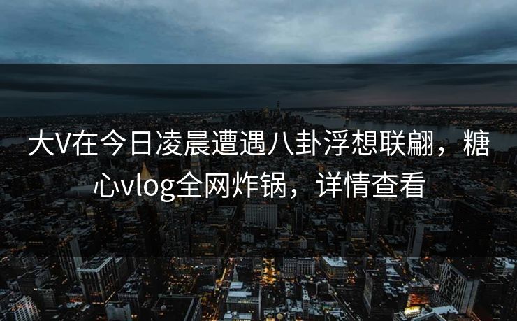 大V在今日凌晨遭遇八卦浮想联翩，糖心vlog全网炸锅，详情查看  第1张